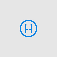 Creative digital logo design featuring the letter 'H' with circle border