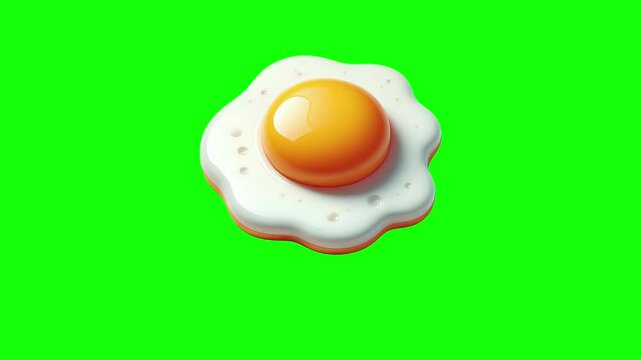 Fried egg green screen animation motion graphic in 4K high resolution.