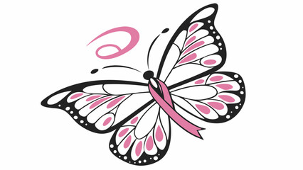 Pink Ribbon Butterfly Awareness Design