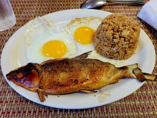 Filipino breakfast: Tinapa and Garlic Rice