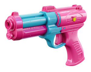 Vibrant water gun pink and blue colors, perfect for summer fun and pool parties. This playful toy features sleek design and is ideal for outdoor activities, bringing joy and excitement to any