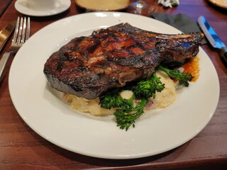 grilled steak with vegetables