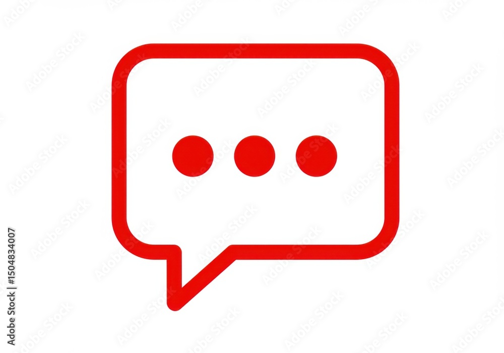 Poster a graphic of a message bubble with three dots inside, outlined in a vivid tone