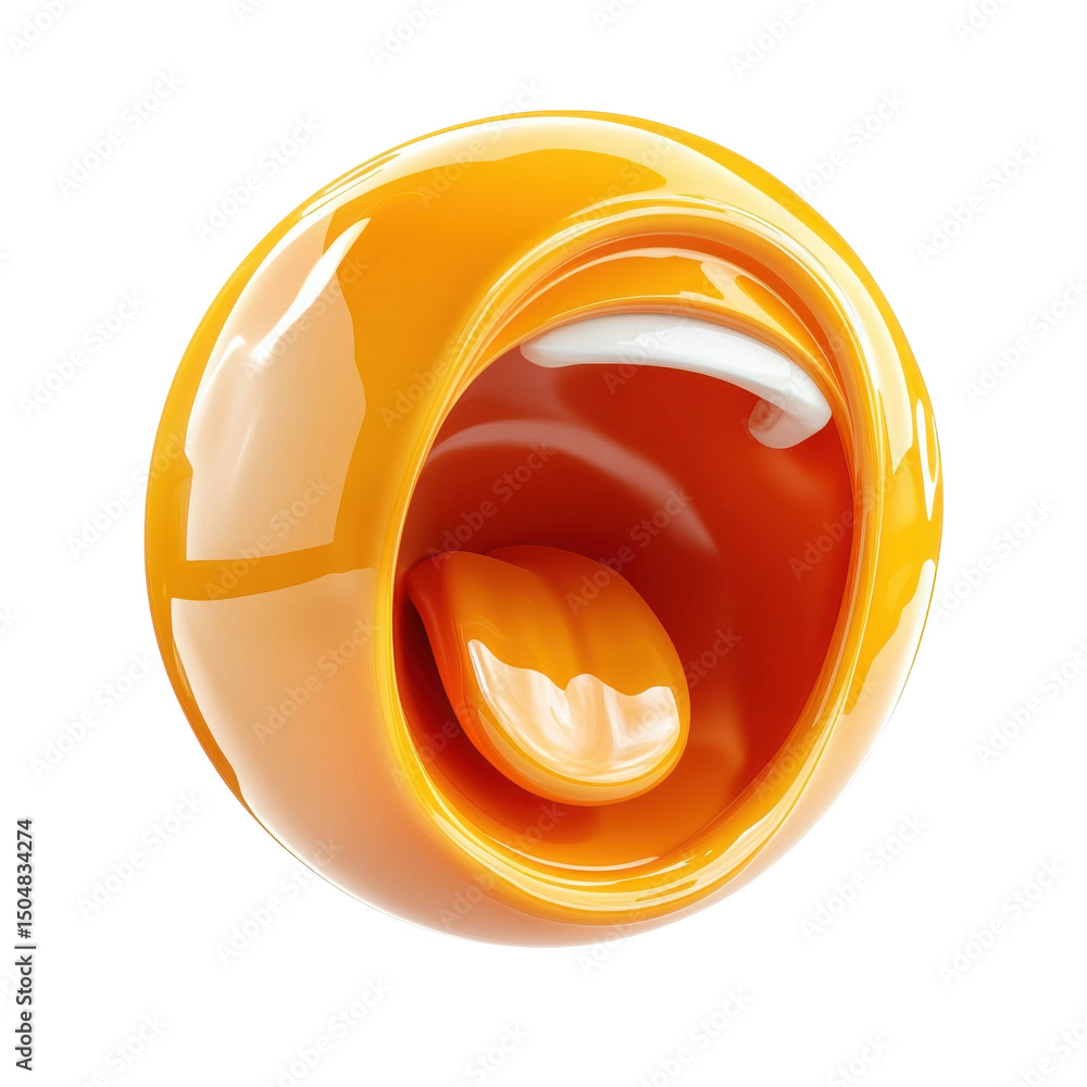 Aufkleber captivating honey sphere with a hidden pearl symbolizing potential within on transparent background
