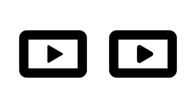 Play icon vector. Play button sign and symbol