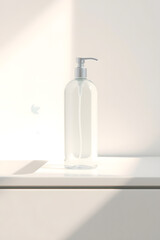 Minimalist Transparent Soap Dispenser Bottle Mockup