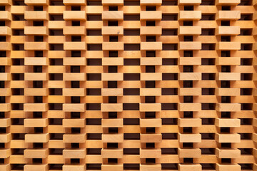 Modern Wooden Wall Texture with Geometric Pattern. Natural Interior Design Background.