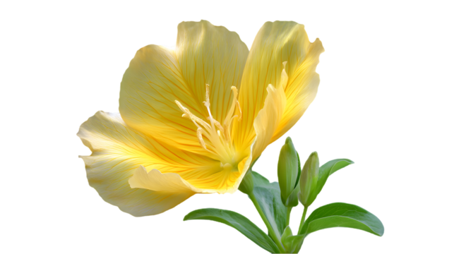 Stunning Closeup of a Yellow Evening Primrose Flower Blooming against a Black Background Botanical Photography