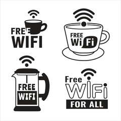Free wifi vector icon logo set