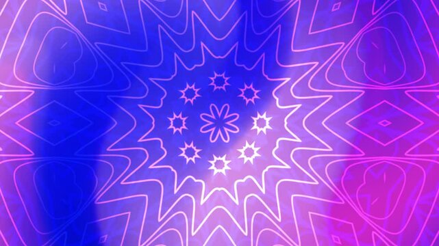 Abstract Batik Geometry in Harmonious Purple Shades