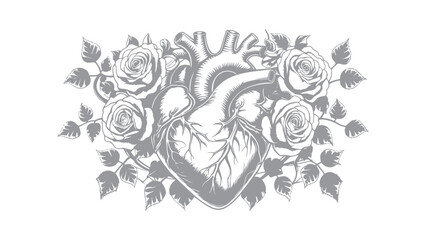 abstract floral with heart background