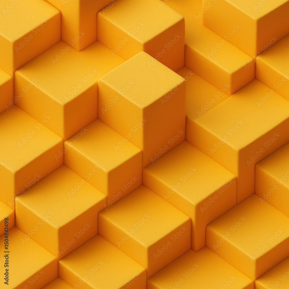 Poster abstract yellow cube pattern background