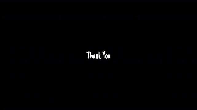 Animated Farewell Thank You Text on Transparent Background
