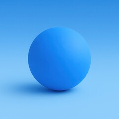 Single Blue Sphere on Blue Background