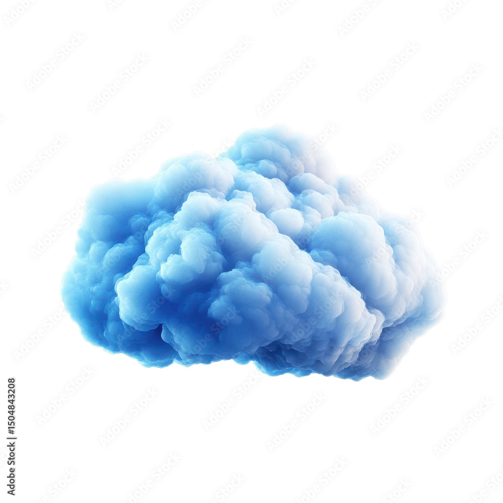Poster A serene fluffy cloud floating in tranquil skies symbolizing dreams and on transparent background