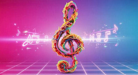 Stir-fried noodles shaped like a musical note teen pop vibe