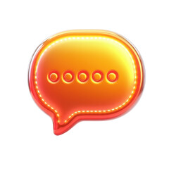 Fototapeta premium A vibrant glowing chat bubble icon symbolizing digital conversation and on transparent background