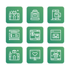 Clothes icon set. Editable stroke. Vector icon illustration.