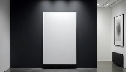 Modern gallery showcase, presenting a blank canvas for artistic expression