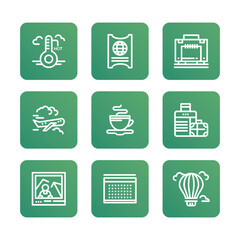 Travel icon black. Vocation icon set. Vector icon illustration