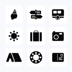 Travel icon black. Vocation icon set. Vector icon illustration