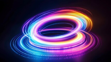 Obraz premium Abstract vibrant rings of light