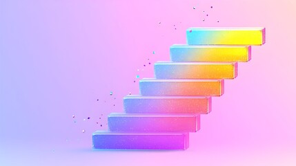 Abstract colorful steps ascend