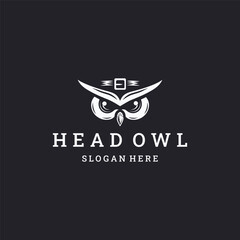 Obraz premium Head owl logo vector icon illustration