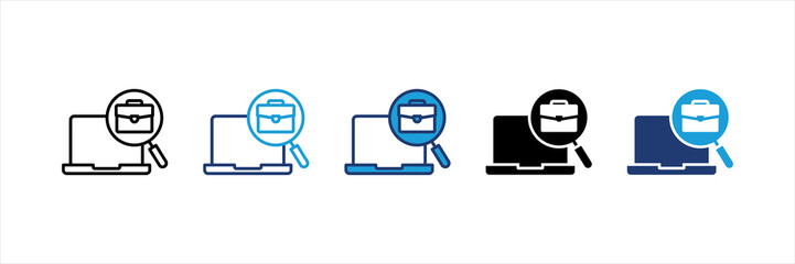 Online Job Search Multi Style Icon Set