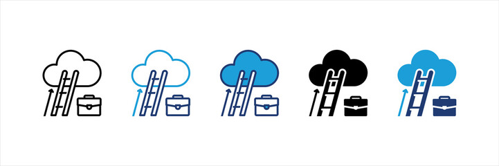 Career Ladder Multi Style Icon Set