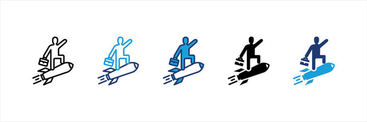 Job Promotion Multi Style Icon Set