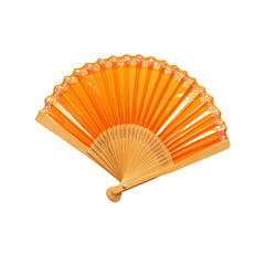 Orange Hand Fan, Summer Accessory, Traditional Folding Fan