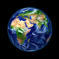 Fototapeta premium Detailed Earth Globe Showing Africa Asia and Europe Continents