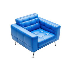 Modern Blue Leather Armchair - Stylish and Comfortable Seating
