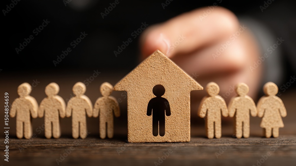 Poster hybrid workforce icon concept visualizing connection between home and office representing modern wor