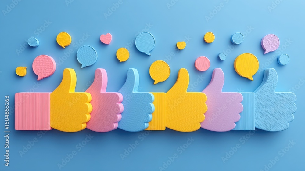 Poster internal communication score icon conceptual illustration representing feedback loops for enhancing 