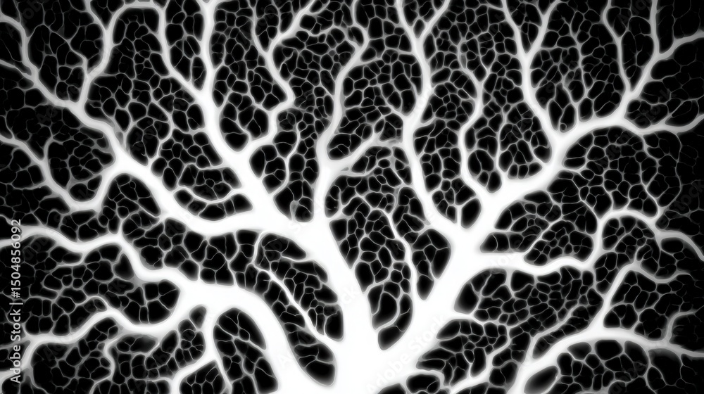 Poster abstract network intricate branching structure high res texture black and white