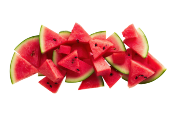 Watermelon duo cross-sections aligned for comparative nutrition charts and educational placards