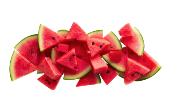 Watermelon duo cross-sections aligned for comparative nutrition charts and educational placards