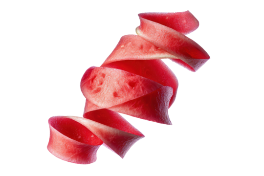 Watermelon curl laid diagonally—great for asymmetrical poster layouts and UI hero sections