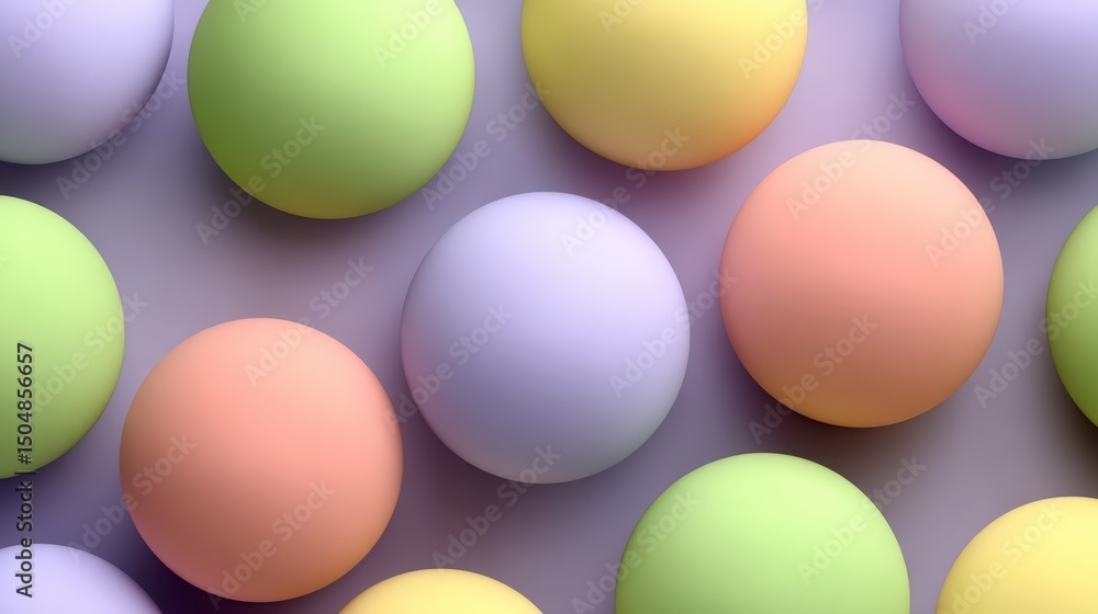 Poster pastel sphere background abstract 3d render soft colors clean design