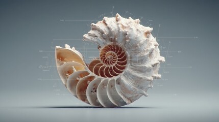 Quantum timed fibonacci spiral projection tool icon concept demonstrating mathematical patterns and predictive analysis techniques