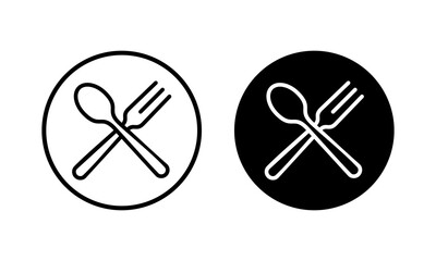 spoon and fork icon vector illustration. spoon, fork and knife icon vector. restaurant sign and symbol