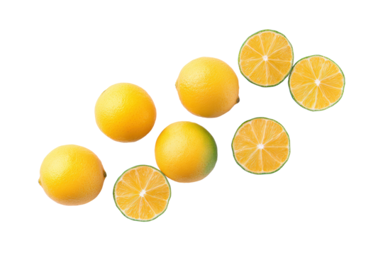 Sweet-lime half with leaf isolated on transparent background ideal for Ayurveda blog infographics