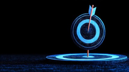 Glowing blue target with arrow