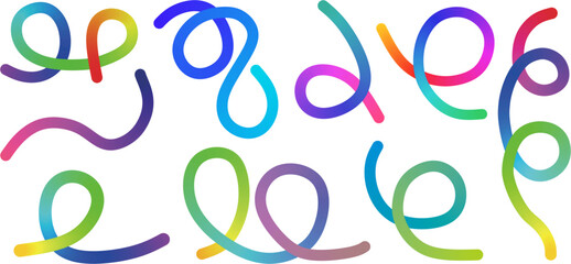 Rainbow Gradient color Snake like twisting flowing organic forms wavy colorful liquid texture, Undulating looped rainbow lines.