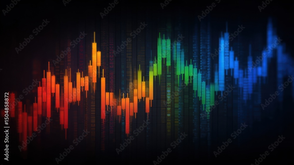 Poster conceptual illustration of real-time market condition-based fibonacci strategy filter icon for tradi