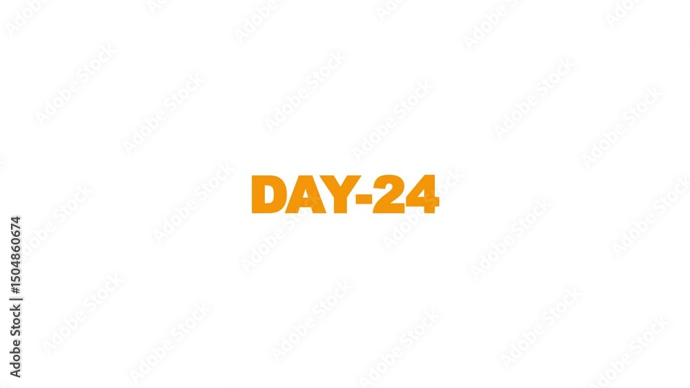 Poster day 24, 24 day text animation. day 24 animation luma matte with transparent background 4k appointmen