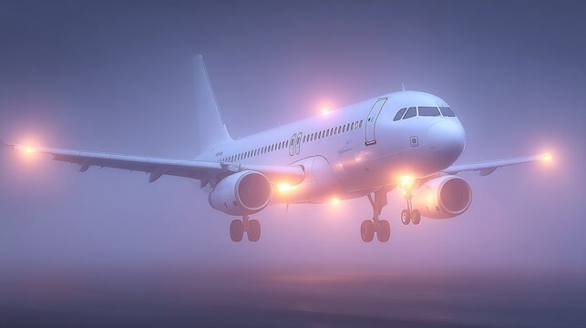 Airplane Landing in Foggy Conditions