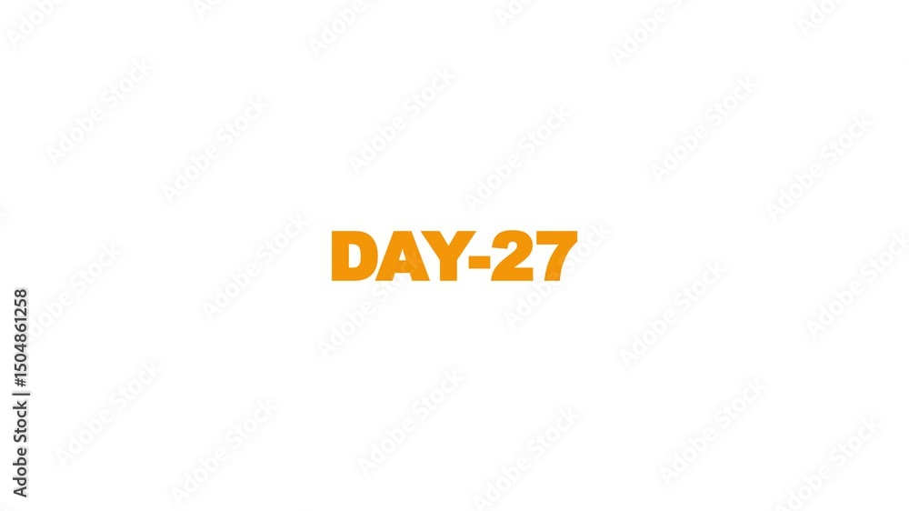 Aufkleber day 27, 27 day text animation. day 27 animation luma matte with transparent background 4k appointmen